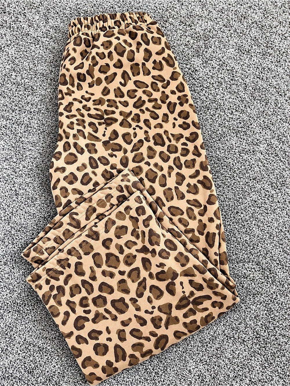 Comfort Leopard Print Wide Leg Pants Size XL